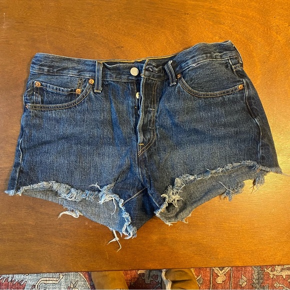 Vintage Rare R Tab 501 Levi’s Denim Jean Booty Short Frayed High Waist Shorts 30 - Picture 6 of 10